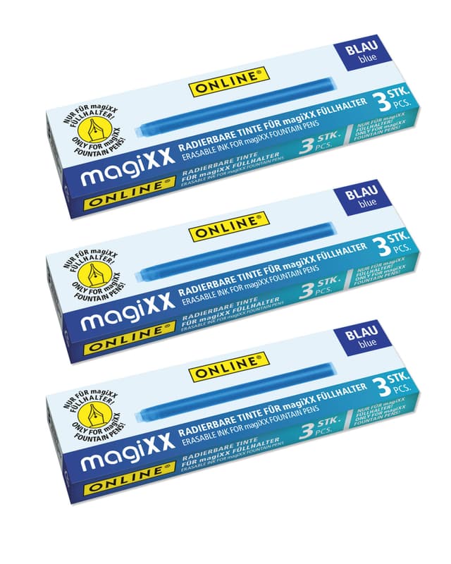 Online magiXX 9x radierbare Tintenpatronen für magiXX Tintenpatronen-Füllhalter I Vorteilspack Nachfüll-Patronen königsblau I erasable Fountain Pen I radierbare Tinte Tintenpatronen Vorteilspack