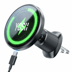 YOSH für Magsafe Autohalterung mit Ladefunktion 15W, [Metall-Doppelhaken & N55 Starke Magnets], Handyhalterung Auto für Magsafe Ladegerät Lüftung für iPhone 17 16 15 14 13 12 Metall-Design Angebot bei HelloDeals