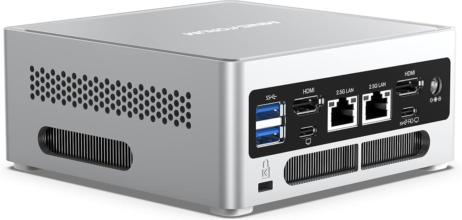 MINIS FORUM NAB6 Lite Mini PC, Core i5-12600H 12 Kerne/16 Threads Prozessor bis zu 4,5 GHz, Iris XE Grafik, 16 GB DDR4/1TB PCIe4.0 SSD, 2xHDMI/2xUSB-C/2xRJ45 2.5 LAN, USB 3.2 x 4 NAB6 Lite 16+1TB