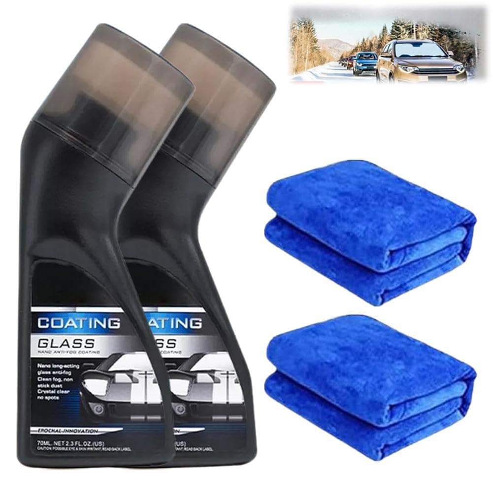 Magic Gem-Beschichtung für Glas, Magic Gem Antibeschlag-Beschichtung, Antibeschlag für Auto-Windschutzscheibe, mikromolekularer Antibeschlag-Beschichtungsmittel-Wischer, Auto-Entnebelung für Auto 2st