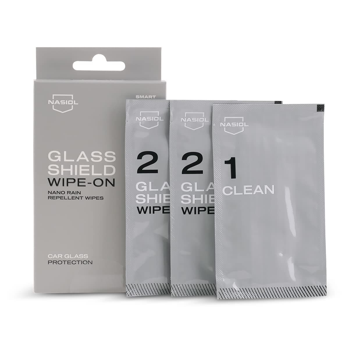 Nasiol Glasshield Wipe-On Nano Regenschutztücher für Windschutzscheiben , Scheibenversiegelung Auto , Anti Regen , Windschutzscheibe, Lotuseffekt Autoscheibe, Schmutzabweisend, Schneeabweisend