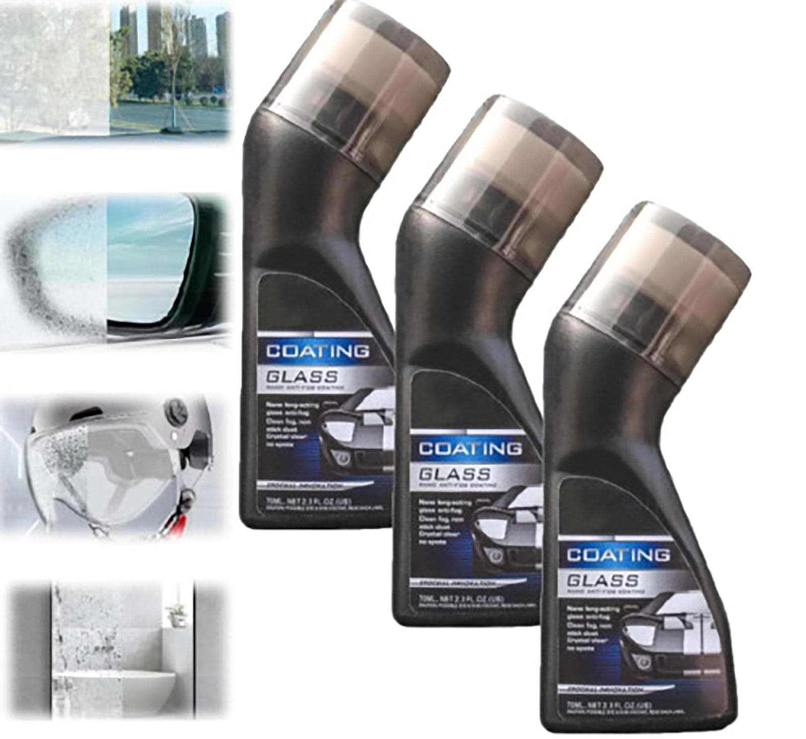 Magic Gem-Beschichtungsglas, Auto-Antibeschlagmittel mit Applikator, mikromolekularer Antibeschlag-Beschichtungsmittel-Wischer, Auto-Antibeschlag-Windschutzscheibe für Fenster, Spiegel (3)