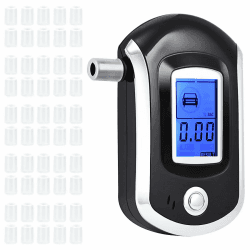 SENLINLIN Alkoholtester, Professionelles Digitales Alkoholmessgerät mit LCD-Anzeige, 50 Mundstücke inklusive, 4 Universelle Messwerte, Tragbares Promillemessgerät für Zuhause oder Partys Angebot bei HelloDeals