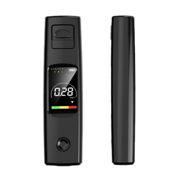 MEIION tinuvo Airlow 2.0 - Präziser Alkoholtester für deinen Alltag Hochpräziser Alkoholtester mit LCD-Anzeige für exakte Promillemessung – Professionelles, tragbares Messgerät zur Alkoholmessung Schwarz 2.8*1.7*10cm
