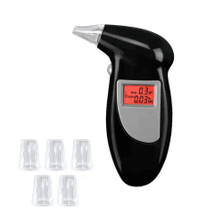 CAM2 Alkoholtester,Promilletester, Polizeigenau Alkoholmessgeräte mit 5 Mundstücken,Alkohol Tester Mit LED-Display Digital Schnell Angebot bei HelloDeals