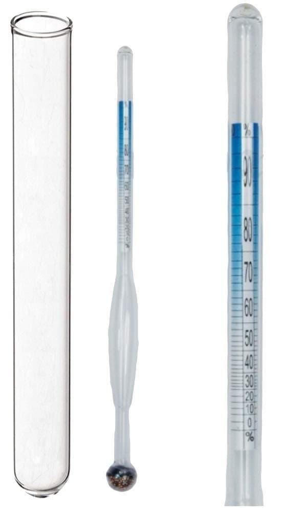 lilawelt24 0-100 Vol% genaues Alkoholmessgerät + Messzylinder Alkoholmeter Alkoholspindel Alkoholmeter ALKOHOLMESSER