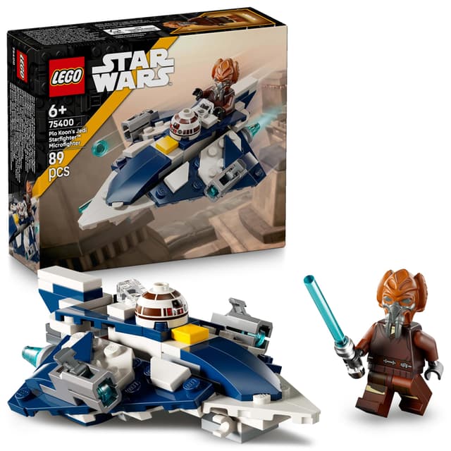 LEGO Star Wars 75400 Plo Koons Jedi Starfighter Microfighter Bauspielzeug mit 2 Shootern - inklusive Mini-Figur mit Lichtschwert - Geschenk für Jungen ab 6 Jahren und Fans von The Clone Wars