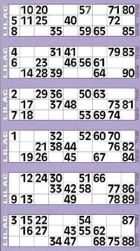 Jumbo Bingo-karten polster 600 Tickets per Polster 6 ansicht vielzahl von farben - Lila Flieder