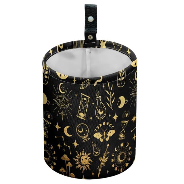 DELORIGIN Divination Magic Auto Mülleimer Wasserdicht Zum Aufhängen An Der Autositzlehne Zusammenklappbarer Mülleimer Für Fahrzeugküche Und Camping Divinationsmagie