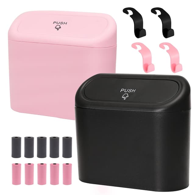 Herbst Auto Mülleimer, 2 Stück mit 150 Müllsäcke, Automülleimer mit Deckel, Familie Büro Küche, Car Essentials Zubehör