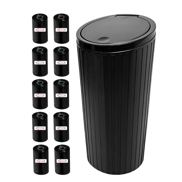pangutheos Auto Mülleimer, Kleines Automülleinmer mit Deckel mit 10 Rollen Müllbeutel Praktisches Auto Mülleimer Innenraum Geeignet für Auto Zuhause Büro und Schlafzimmer