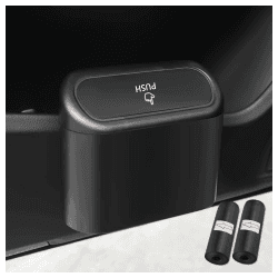 CGEAMDY Mini Auto Mülleimer mit Deckel, Multifunktional Kleiner Wasserdicht Automülleinmer, ABS Hängende Aufbewahrungsbox für Büro Küche Auto (Schwarz) Angebot bei HelloDeals