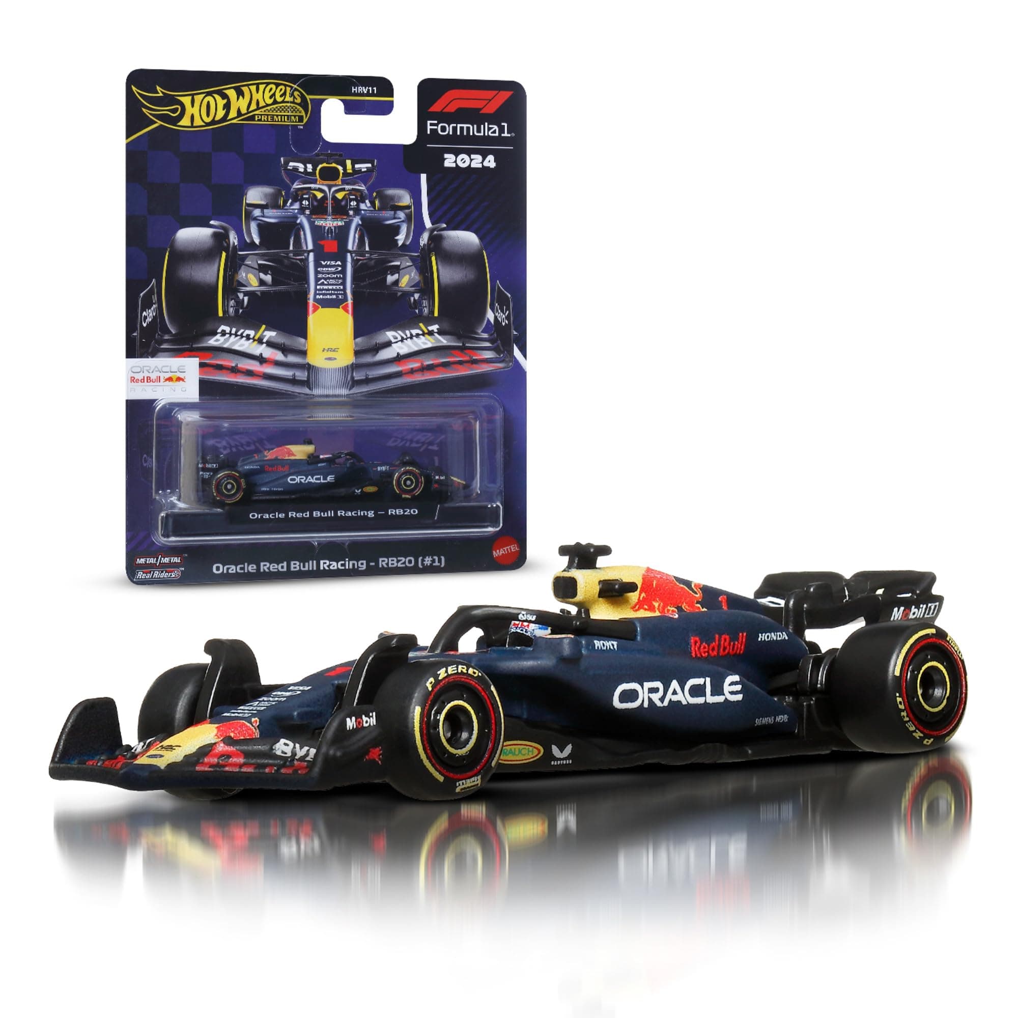 Hot Wheels Formel 1 Premium Die-Cast-Spielzeugauto im Maßstab 1:64 Sammelspielzeug-Rennauto mit Real Riders-Reifen sowie Metall/Metall-Karosserie und -Fahrgestell (Stile können abweichen), JBM12 Oracle Red Bull Angebot bei HelloDeals