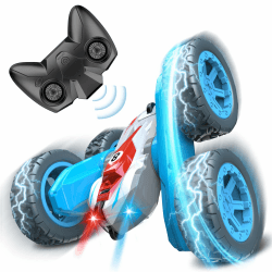 Gralal 2.4Ghz 360° Drehung 4WD Ferngesteuertes Auto mit LED-Lichter - Outdoor Spielzeug & Geschenke für Kinder Blau Angebot bei HelloDeals