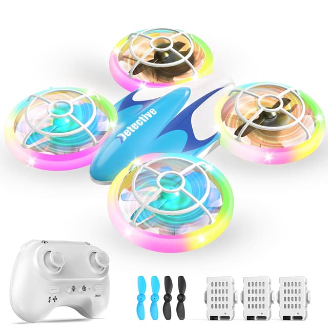 Mini Drohne für Kinder Spielzeug ab 6 7 8 9 10+ Jahre,RC Flugzeug Drone mit LED Lichter Indoor & Outdoor Weihnachten Geburtstags Geschenke für Jungen und Mädchen,3 Akkus,360°Flips (Blau)