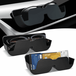 2 STK Brillenhalter für Auto, KFZ Sonnenbrillenhalter, Auto Brillenhalter, Aufbewahrung Halterung Selbstklebend mit Filzpolsterung für Brillen im Auto Brillenetui Ablagebox Angebot bei HelloDeals