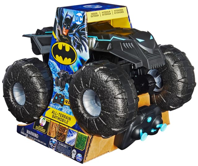 DC Batman All-Terrain Batmobile, ferngesteuertes Amphibienfahrzeug für Land und Wasser mit Platz für 1x 10cm Batman-Actionfigur Mehrfarbig