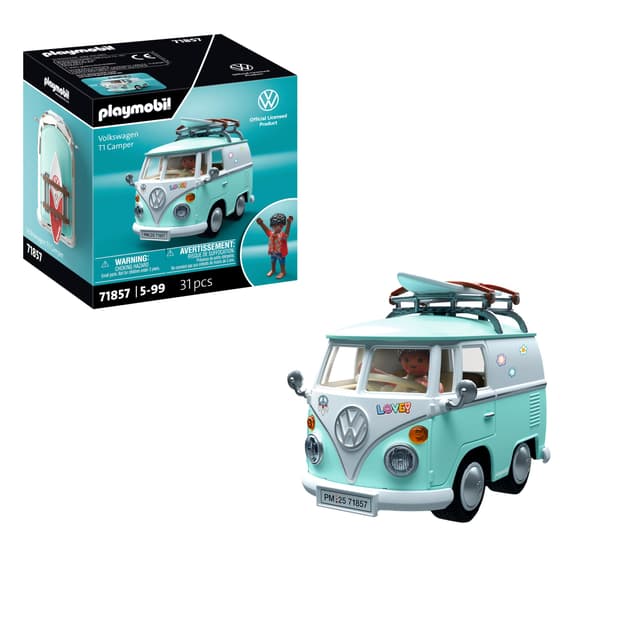 PLAYMOBIL | Collector Cars | Volkswagen T1 Camper | Modellauto für Erwachsene & Kinder | Mit Stickern zum Personalisieren | Geschenk für Auto-Fans & Sammler | Detailgetreues Design | 71857 VW T1 Camper