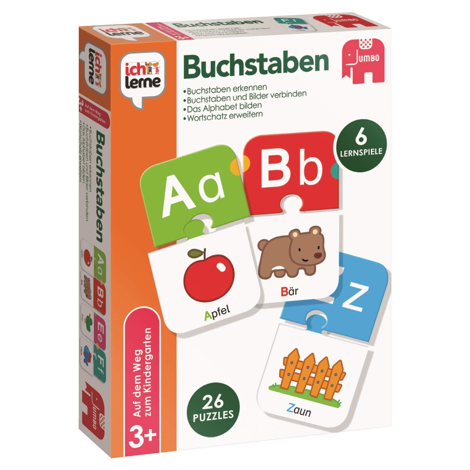 Jumbo Spiele Ich lerne Buchstaben - Lernspiele ab 3 Jahren - Buchstaben Spiel Kindergarten Einheitsgröße Buchstaben Angebot bei HelloDeals