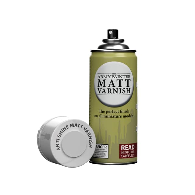 The Army Painter, Colour Primer Matt Varnish, 400 ml Grundierung Spray, Acryllack Spray für Fantasy Modellbau Wargames Tabletop Figuren, Warhammer & Dnd Miniatures