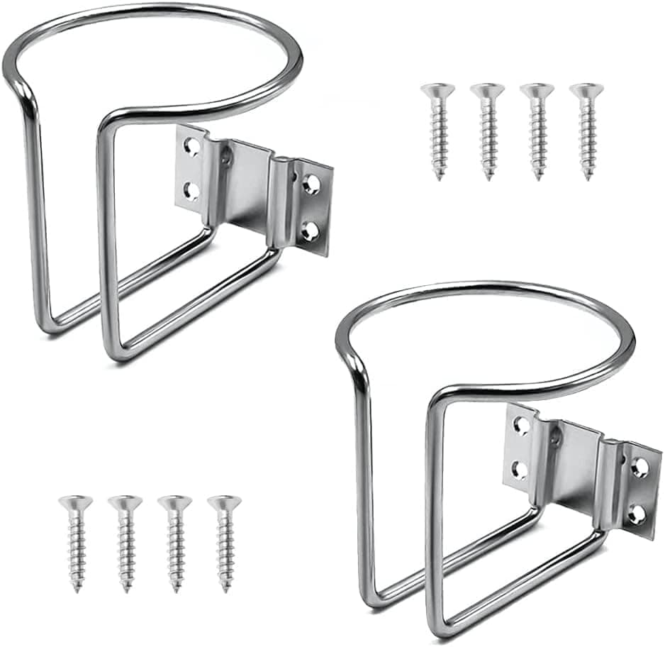 Auto Becherhalter, Boot Ring Getränkehalter Edelstahl Ring Becherhalter, Universal Getränkehalter für Marine Yacht Truck RV Auto Anhänger Hardware (2 Stücke) (Silber) Angebot bei HelloDeals