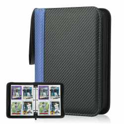 Deoyibu Sammelkarten Album für 440 Karten, Sammelalbum mit 4 Fächern 55 Seiten für Karten-Organizer, Karten Binder aus PU, für Sportkarten, MTG, TCG, Yugioh-Karten etc. Blau Angebot bei HelloDeals