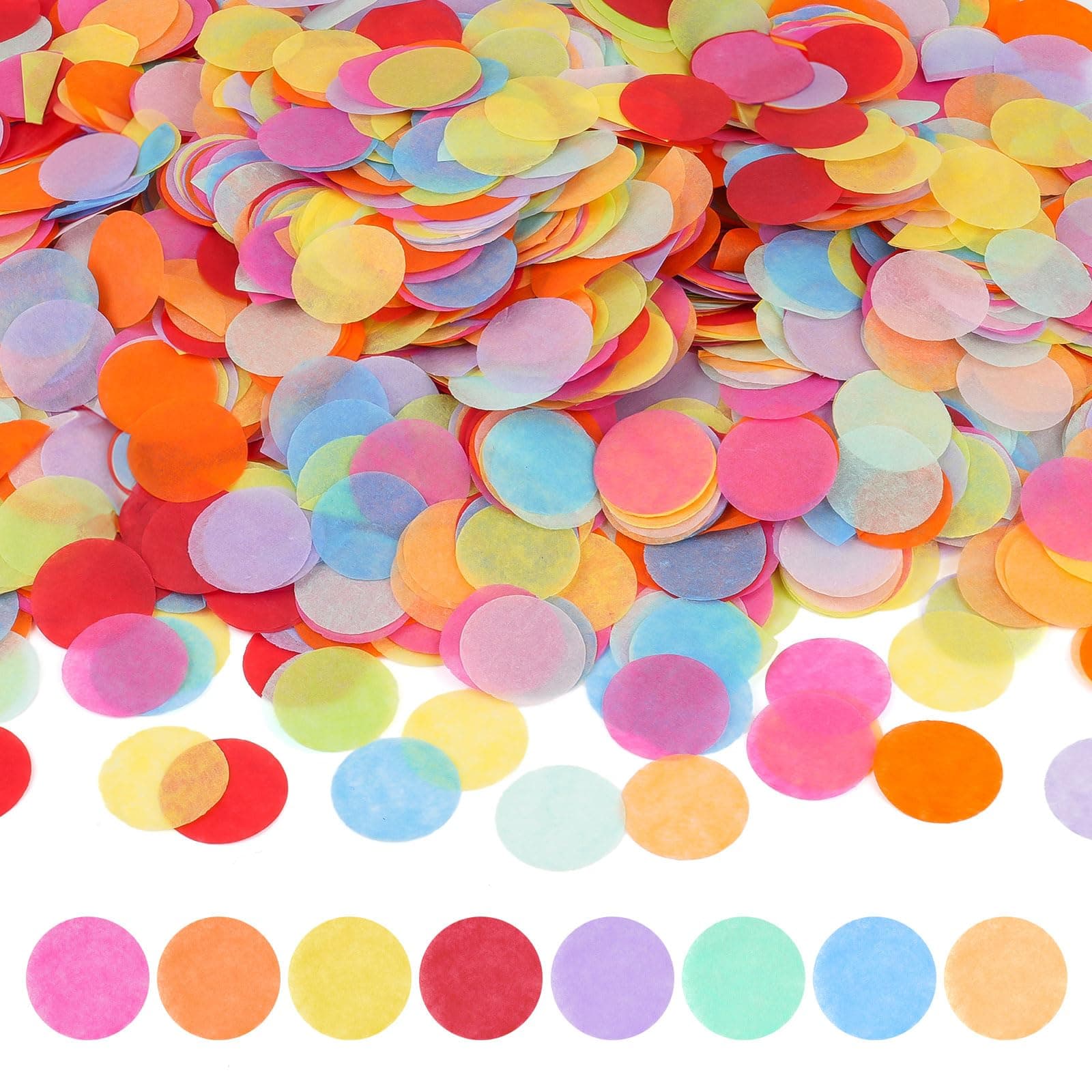 Konfetti Bunt 6000 Stück, 2.5cm Konfetti Geburtstag Groß, Mehrfarbig Runde Streudeko Tischdeko, Papier Confetti für Geburtstag Hochzeit Party Dekoration(50g) Bunt 2,5cm