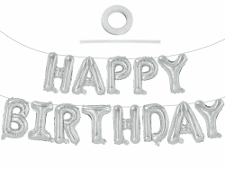 TONIFUL Silber Happy Birthday Ballon Girlande,16 Zoll Silver Folie Happy Birthday Folienballon Luftballon Geburtstagsballon Banner Helium Ballon für Geburtstag Party, Geburtstagsbanner Angebot bei HelloDeals