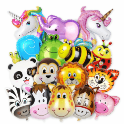 16 Stück Folienballon Tiere，Tierkopf Folienballons，Luftballons Tiere，Tier Luftballons Kindergeburtstag,Perfekt für Dschungelparty Dekoration Kindergeburtstage Tier 16 Stück Angebot bei HelloDeals