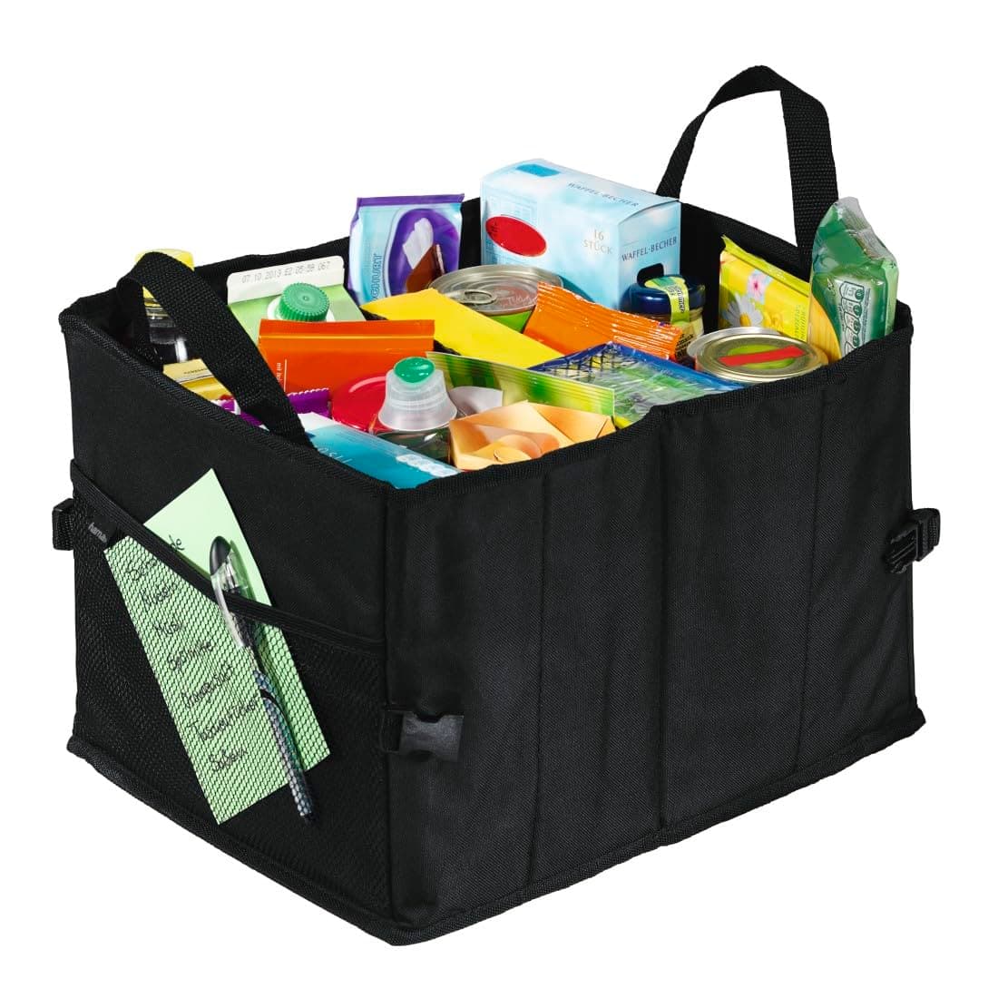 Hama Auto-Kofferraumtasche mit Klettbefestigung, faltbar, klein (37 x 29 x 25 cm) schwarz
