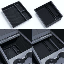 LANTU 2 Pcs Mittelkonsole Organizer und Silikon Organizer Tray Aufbewahrungsbox für Tesla Model 3 2024-2025 Highland Zubehör Silicone Angebot bei HelloDeals