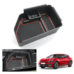 GAFAT Kiα EV6 /GT/GT Line 2021-2024 2025 Mittelkonsole Aufbewahrungsbox, EV6 2023 Armlehne Organizer Tray Mittelarmlehne Handschuhfach, Kompatibel mit Kia EV6 Zubehör (Rot) Armlehne-rot Angebot bei HelloDeals