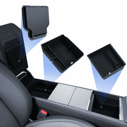 LANTU 3 Pcs Zubehör für Tesla Model Y 2025 Juniper Mittelkonsole Organizer, Armlehne Aufbewahrungsbox und Versteckte Box (Beflockung) Model Y 2021-2024 Angebot bei HelloDeals
