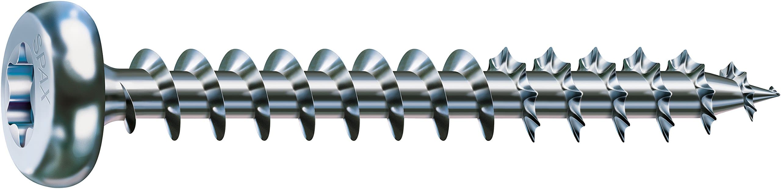 SPAX 201010400405 Universal, Halbrundkopf, T-STAR plus, 4CUT, Vollgewinde, Galvanisch blank verzinkt, A2J, (4,0 x 40 mm, 500 Stück) 4,0 x 40 mm 500 Stück