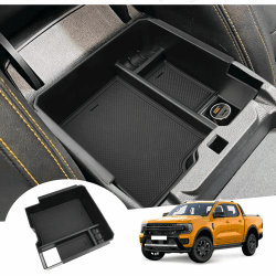 GAFAT Kompatibel mit Neu Ford Ranger T9 2023 2024 2025 Mittelkonsole Aufbewahrungsbox, Ranger T9 Raptor Wildtrak XLT Organizer Tray Handschuhfach, Ranger 2024 Zubehör (Elektronische Bremse) Angebot bei HelloDeals