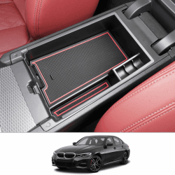 CDEFG Kompatibel mit BMW 3er G20 G21 2019-2023 2024 / 4er G22 / i3 G28 i4 G26 2024 Facelift Mittelkonsole Organizer Aufbewahrungsbox Instrumententafel Aufbewahrung Auto Center Console 3er 4er Zubehör Armlehne Rot Angebot bei HelloDeals