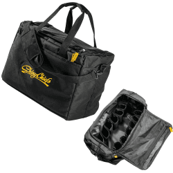 ShinyChiefs DETAILING BAG - Aufbewahrungstasche für Detailing Zubehör mit Platz für 15 Flaschen und Zubehör - Autoreiniger-Tasche aus spritzwassergeschütztem Oxford Stoff, 49x25x35 cm, schwarz Angebot bei HelloDeals