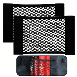 Elastizität Netz, 2 Stück Kofferraum Netztasche Auto, Universal Kofferraumnetz Schutznetz Gepäcknetz Erstreckt Mit Klettverschluss für universal Auto/SUV 40 x 25 cm Schwarz Angebot bei HelloDeals