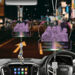 Personalisierter Auto-Foto-Anhänger, Kristall graviert mit Ihrem Bild Text innen, Kristall-Auto-Anhänger, Auto-Anhänger Geschenk für Familie, Liebhaber, Freunde Herz - Personalisierter Text Angebot bei HelloDeals