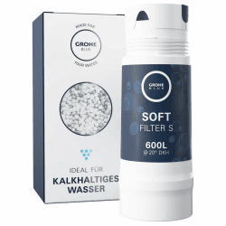 GROHE Blue, Austauschfilter Soft, S-Size, 600l Kapazität (reduziert geschmacksstörende Stoffe wie Chlor, Kalk und Mikroplastik im Trinkwasser, für Blue Home, Professional, Pure, Red), 40404001 1 Stück (1er Pack) S-Blue Filter Angebot bei HelloDeals