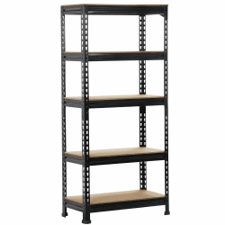 Yaheetech Lagerregal 150 x 70 x 30 cm Schwerlastregal Steckregal 5 MDF-Platten Kellerregal Werkstattregal je Fachboden 150 KG belastbar Schwarz 70x30x150cm Angebot bei HelloDeals