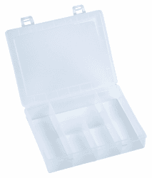 hünersdorff Sortimentskasten PP-Eco Mini mit 5 Fächern | stabile Sortierbox für Schrauben und andere Kleinteile | feste Facheinteilung | 14 x 18 x 4 cm, transparent Eco Mini Transparent 5 Fächer Angebot bei HelloDeals