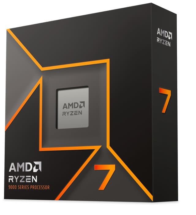 AMD Ryzen 7 9700X Prozessor (8 Kerne/16 Threads) 65W DTP, AM5 Sockel, 40MB Cache, Bis zu 5.5 GHz max Boost Frequenz, Kein Kühler