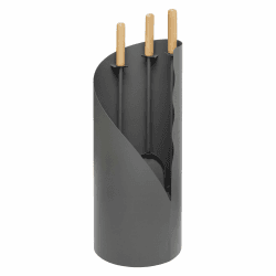 raik Kaminbesteck Otto 3-teilige Kamingarnitur aus Besen Schaufel Schürhaken im Ständer 64 cm Holzgriffe Stahl Grau für Kaminöfen, Feuerstelle, Küchenherd Angebot bei HelloDeals