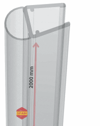 Gedotec Duschtürdichtung streifend 2000mm, Premium Duschdichtung 6 mm - 8 mm, Schwallschutzleiste Dusche als Glasbodendichtung transparent, Duschdichtungen für Duschtüren wasserabweisend 2000 mm Angebot bei HelloDeals