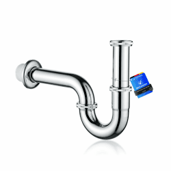 Ibergrif Siphon Waschbecken Edelstahl 1 1/4″ × 32 mm - Universal Syphon Ablaufgarnitur, Röhrensiphon mit Geruchsverschluss & Anti-Verstopfung, Werkzeuglose Montage, M20506 U-Rohr verchromt Angebot bei HelloDeals