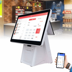 Kassen-POS (15,6 Zoll), Touchscreen-Kasse, Schnellkasse (eingebauter Ticketautomat), Auflösung 1366 × 768/4 GB RAM + 64 GB SSD, Für Einzelhandel/Restaurant,Dualscreen Angebot bei HelloDeals