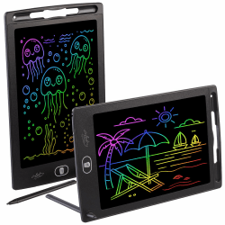 infactory LCD Schreibtafel: 2er-Set LCD-Schreibtafeln für Kinder, 8,5"/21,5 cm, Stift, anthrazit (Schreib-Tafel, Schreibtafel mit Stift, Eingabestift) Angebot bei HelloDeals