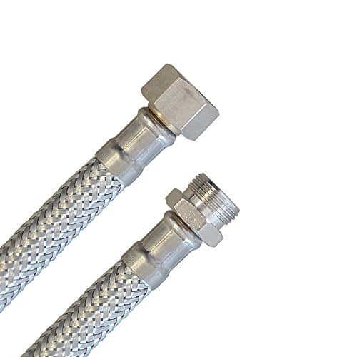 H2O-Flex® Panzerschlauch 3/8" Überwurfmutter x 3/8" Außengewinde, IG/AG Flexschlauch DN8 Verbindungsschlauch für Armatur Sanitär Schlauch mit Trinkwasserzulassung 300mm 30cm / 300mm