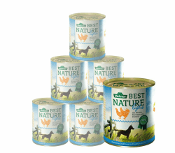 Dehner Best Nature Hundefutter Light, Nassfutter fettreduziert, für übergewichtige Hunde, Huhn / Karotte , 6 x 400 g Dose (2.4 kg) Light Huhn und Karotten mit Distelöl 400 ml (6er Pack) Angebot bei HelloDeals